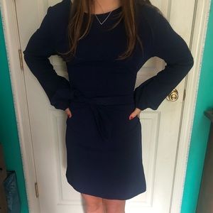 Navy blue wrap dress